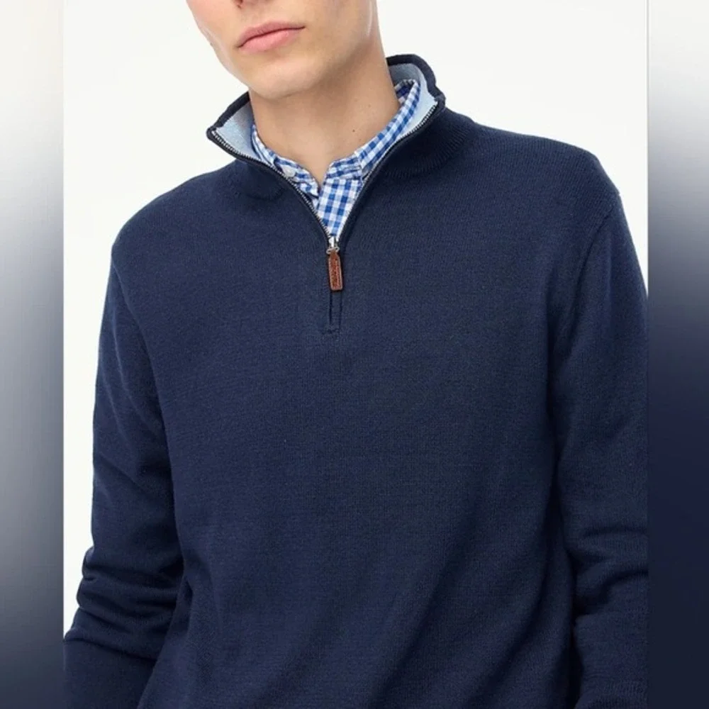 J. Crew Factory Cotton half-zip‎ sweater NWOT M